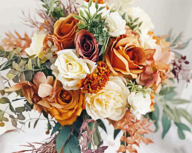 Aesthetic Boho Bouquet paint by numbers