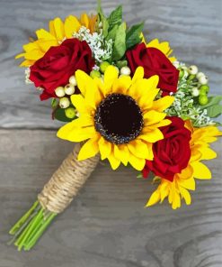 Adorable Roses And Sunflowers paint by numbers