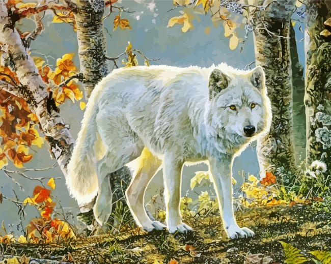 Aesthetic Arctic Wolf paint by number