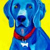 Adorable Blue Dog Animal paint by numbers