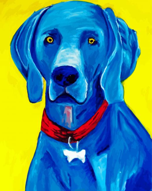 Adorable Blue Dog Animal paint by numbers
