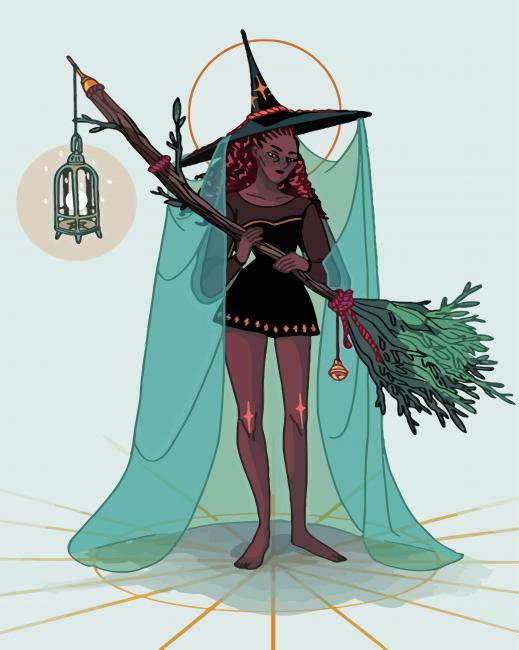 Green Witch paint by numbers