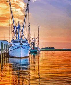 Cool Shrimp Boat paint by numbers