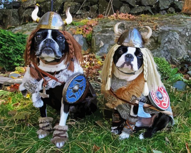 Vikings Dogs paint by numbers