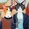 American Gothic Cats paint by numbers