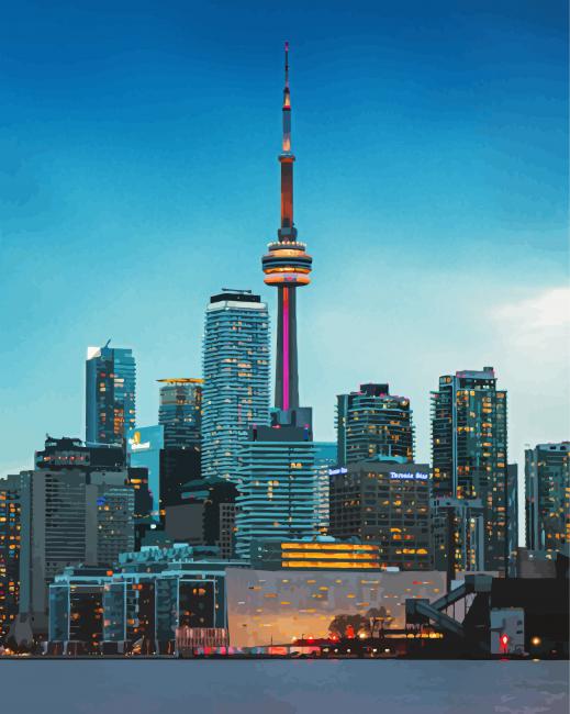 Cn Tower Buildings paint by numbers