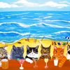 Cats On Beach paint by numbers