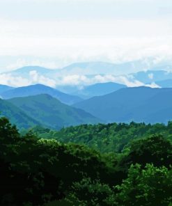 Smokey Mountains paint by numbers