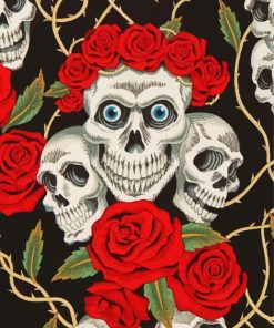 Skulls And Roses paint by numbers
