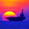 Aircraft Carrier Sunset paint by numbers