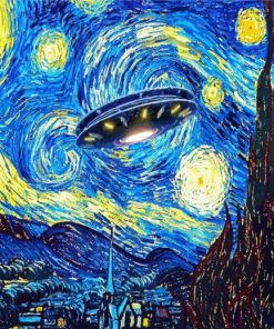 Aliens And Starry The Night paint by numbers
