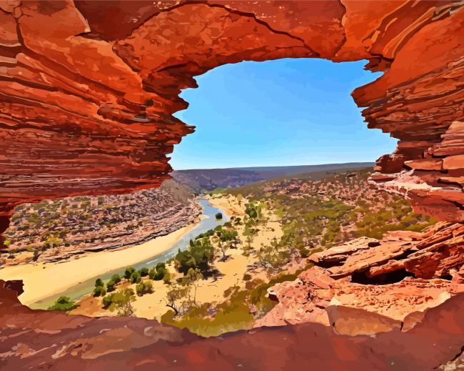 Amazing Australian Landscape Illustration paint by number