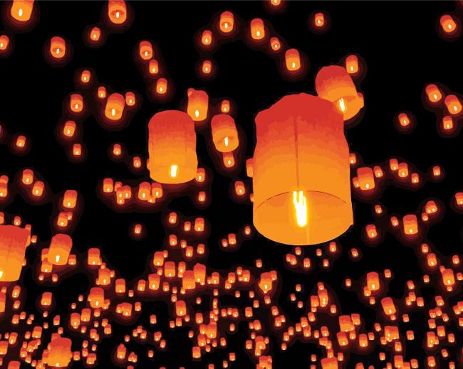 Amazing Chinese Lanterns paint by number