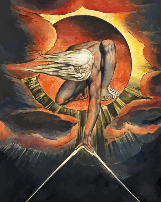 Ancient Of Days By William Blake paint by numbers