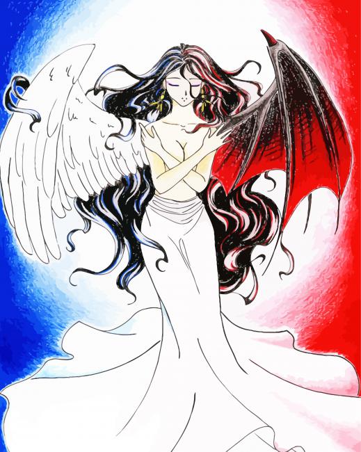 Angelic Devil Girl paint by number