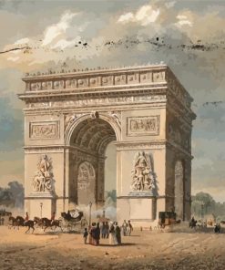 Arc De Triomphe Paris 1930 paint by numbers