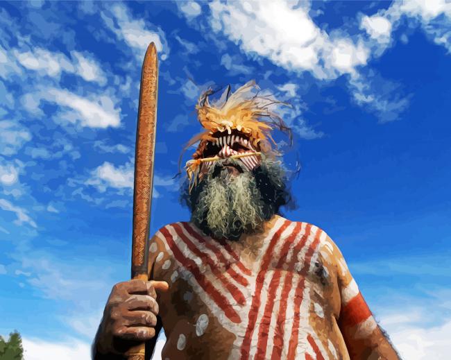 Australian Indigenous Man paint by number