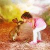 Baby Child Kissing Rabbit paint by number