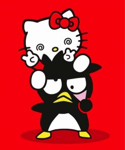 Badtz Maru And Hello Kitty paint by number