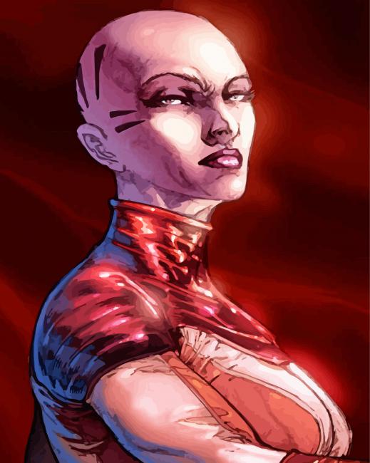 Bald Asajj Ventress paint by number
