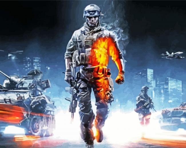Battlefield Video Game paint by number