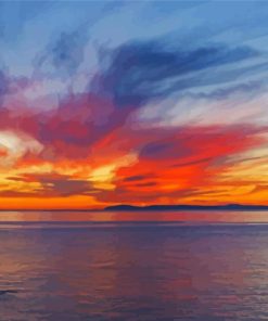 Beach Sunset In Catalina Island paint by numbers