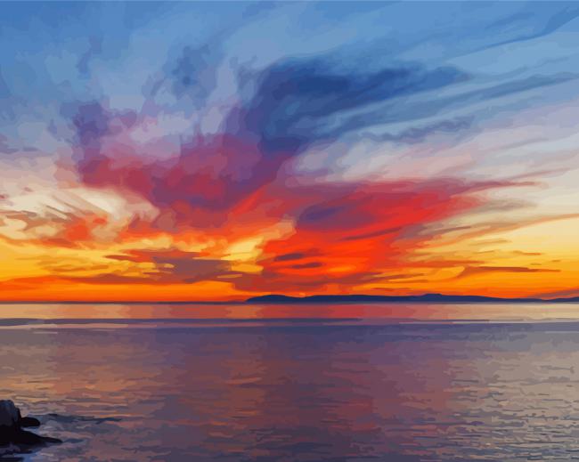 Beach Sunset In Catalina Island paint by numbers
