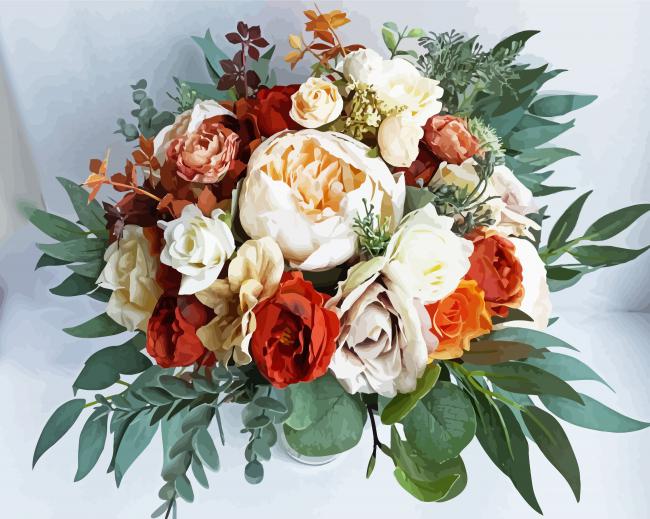 Beautiful Boho Bouquet paint by numbers