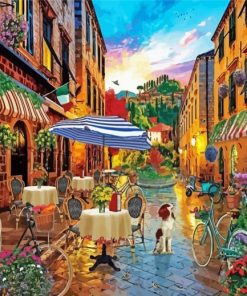 Beautiful Italian Outdoor Coffee paint by numbers
