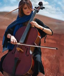Beautiful Woman Playing Cello paint by numbers