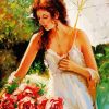 Beautiful Woman With Flowers paint by number
