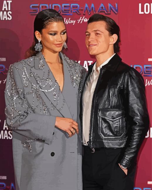 Beauttiful Zendaya And Tom paint by numbers