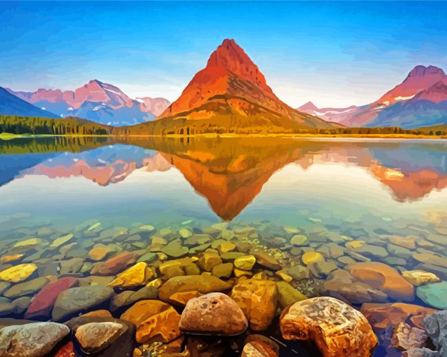 Big Sky Country Glacier National Park paint by number