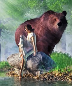Big Bear And Girl paint by number