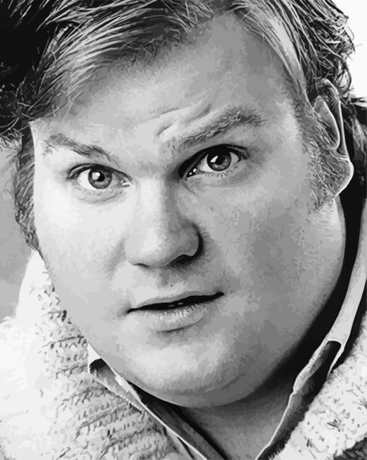 Black And White Chris Farley paint by number