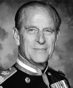 Black And White Duke Of Edinburgh Prince Philip paint by number