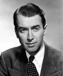 Black And White Jimmy Stewart paint by number