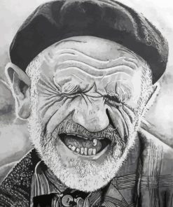 Black And White Old Man paint by number