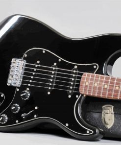 Black Fender Stratocaster paint by number