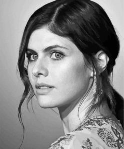 Black and White Alexandra Daddario paint by numbers