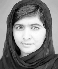 Black And White Malala Yousafzai paint by number