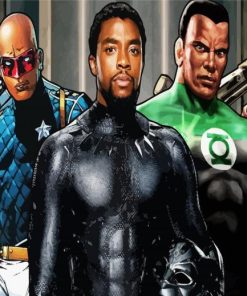 Black Superheroes Art paint by numbers