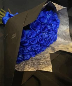 Aesthetic Blue Roses Bouquet paint by number