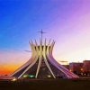 Brasilia Cathedral Building By Niemeyer paint by number