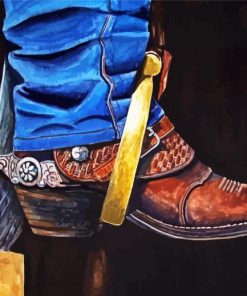 Brown Cowboy Boots paint by numbers