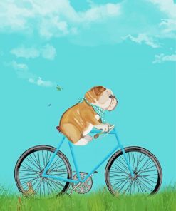 Bulldog On Bike paint by number