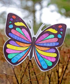 Artistic Butterfly Suncatcher paint by numbers