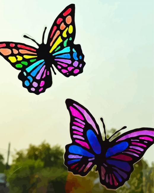 Butterfly Suncatchers paint by number