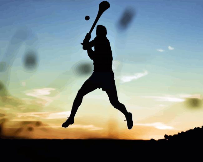 Camogie Player Silhouette paint by number