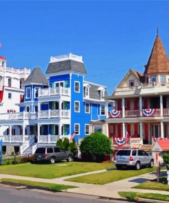Cape May Houses paint by number